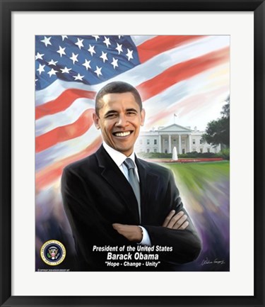 Framed President Barack Obama Print