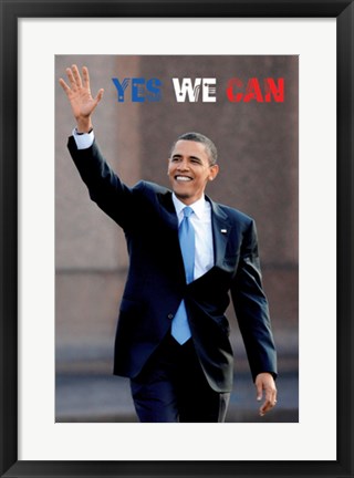 Framed Barack Obama: Yes We Can Print