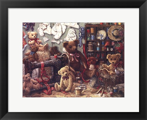 Framed Teddy Bear Workshoppe Print