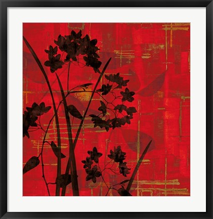 Framed Silhouette on Red Print