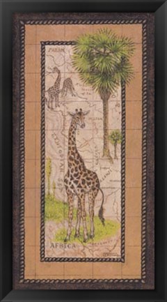 Framed Map With Giraffe Print