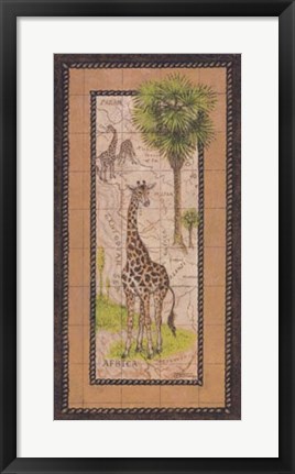 Framed Map With Giraffe Print