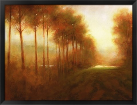 Framed Line of Trees at Dawn Print