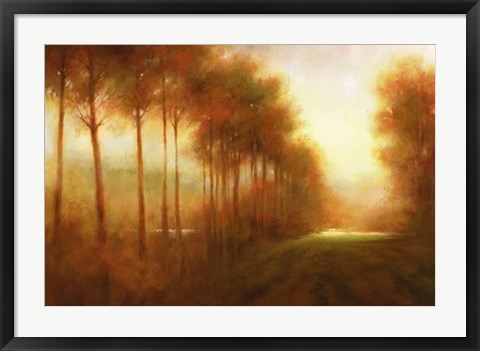 Framed Line of Trees at Dawn Print