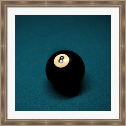 Framed 8 Ball on Blue Print