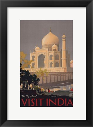 Framed Taj Mahal - Visit India Print