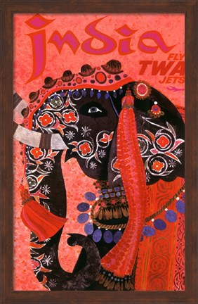 Framed India - Fly TWA Print