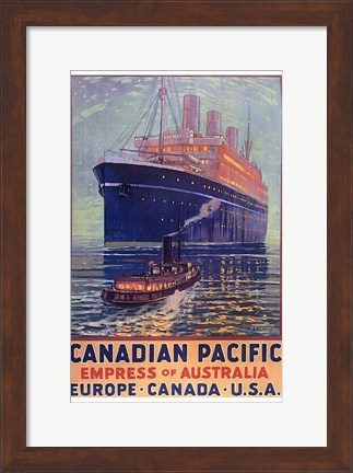 Framed Canadian Pacific - Empress of Australia Print