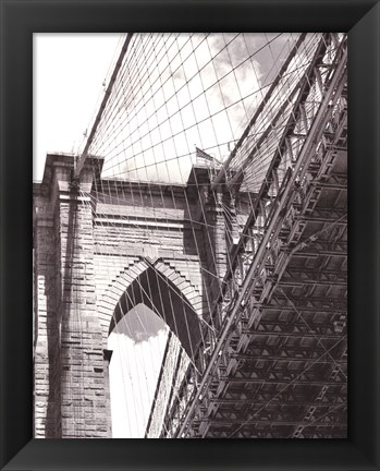 Framed Under the Brooklyn Bridge Print