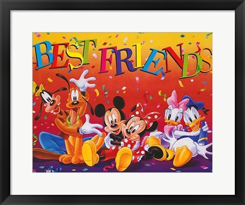 Framed Mickey &amp; Friends: Best Friends Print