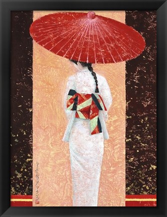 Framed Girl in Kimono II Print