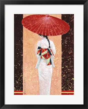 Framed Girl in Kimono II Print