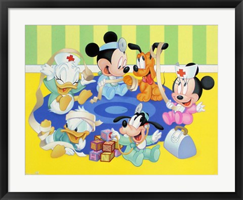 Framed Disney Babies: Kid Doctors Print