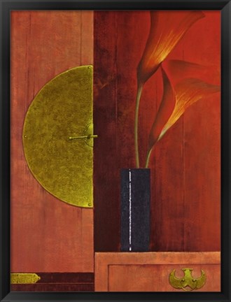 Framed Still Life with Red Callas I Print