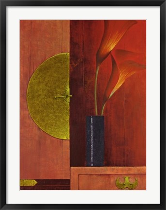 Framed Still Life with Red Callas I Print