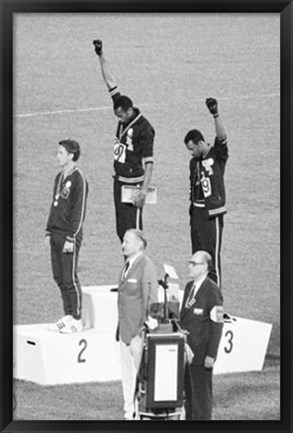 Framed 1968 Mexico Olympics Black Power Salute Print