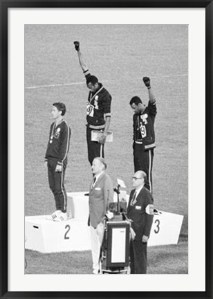 Framed 1968 Mexico Olympics Black Power Salute Print