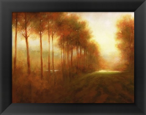 Framed Line of Trees at Dawn Print