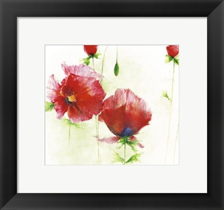 Framed Red Poppies I Print