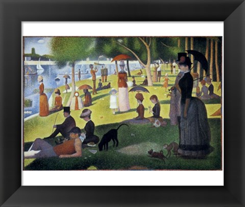 Framed Sunday Afternoon on the Island of La Grand Jatte Print