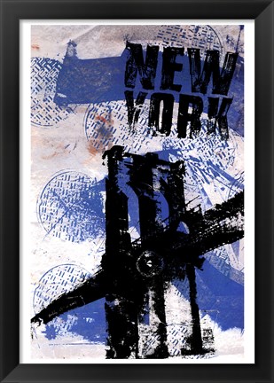 Framed NYC (Blue) Print