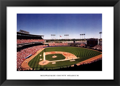 Framed Milwaukee County Stadium Print