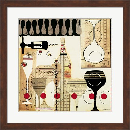 Framed Deco Vino II Print