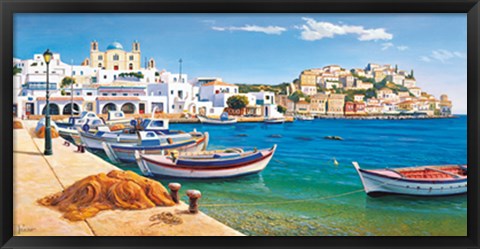 Framed Porticciolo mediterraneo Print