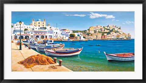 Framed Porticciolo mediterraneo Print