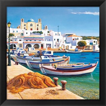 Framed Porticciolo mediterraneo Print