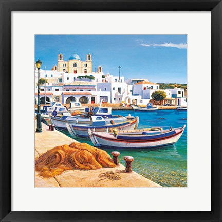 Framed Porticciolo mediterraneo Print