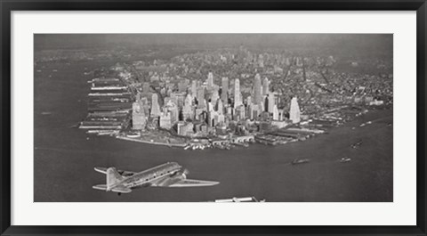 Framed Airplane View of Manhattan Print