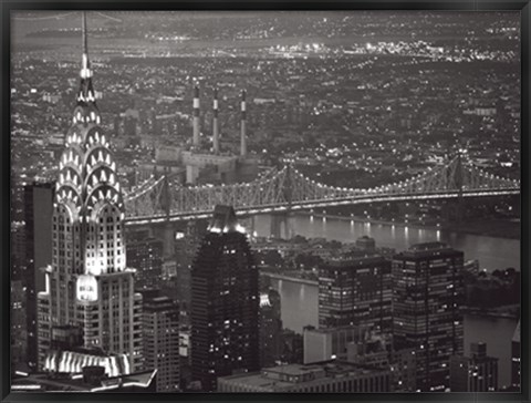 Framed Chrysler Building and Queensboro Bridge Print