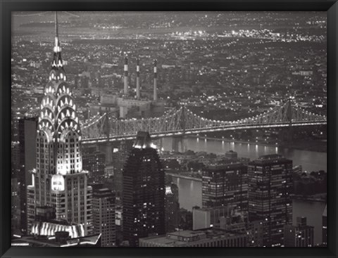 Framed Chrysler Building and Queensboro Bridge Print