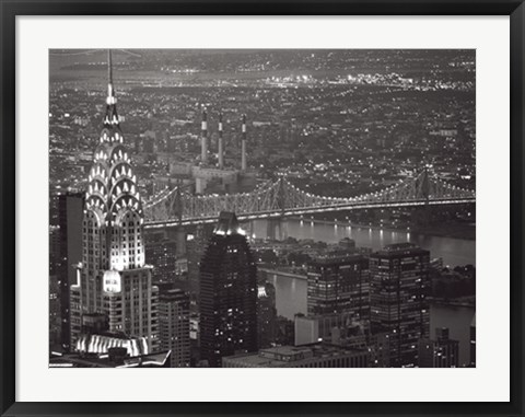 Framed Chrysler Building and Queensboro Bridge Print