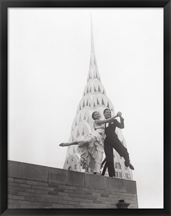 Framed Dancing by the Chrysler Building Print