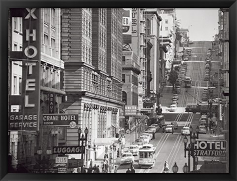 Framed Powell Street in San Francisco, 1953 Print