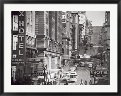 Framed Powell Street in San Francisco, 1953 Print