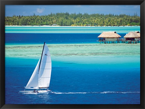 Framed Sailing in Bora-Bora Print