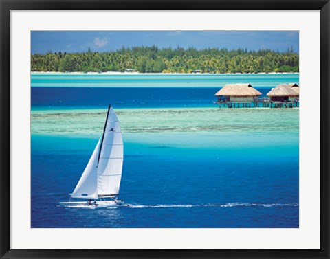 Framed Sailing in Bora-Bora Print