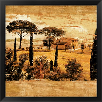 Framed Tuscan Countryside I Print