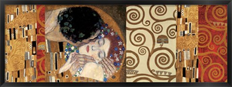 Framed Klimt Deco (The Kiss) Print