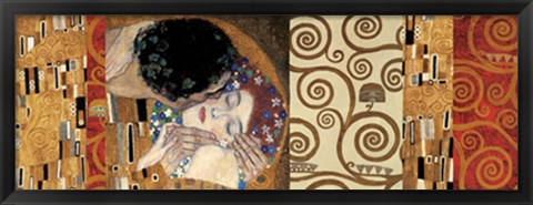 Framed Klimt Deco (The Kiss) Print