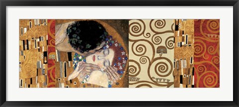 Framed Klimt Deco (The Kiss) Print