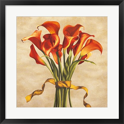 Framed Bouquet ambra Print