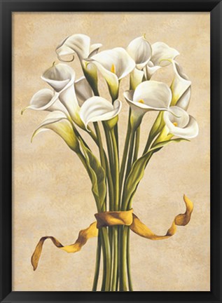 Framed Bouquet bianco Print