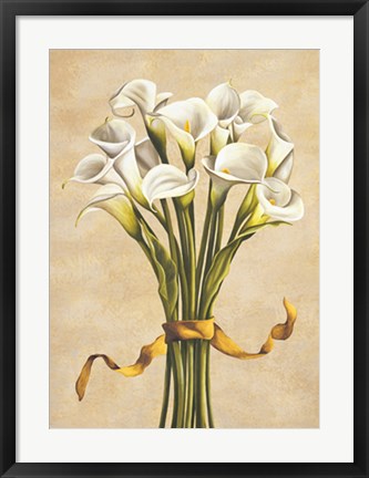 Framed Bouquet bianco Print