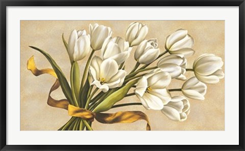 Framed Bouquet perla Print