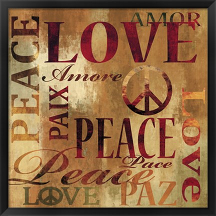 Framed Peace and Love Print