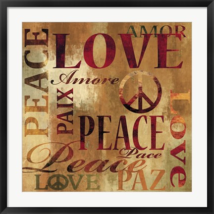 Framed Peace and Love Print